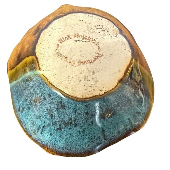 Nick Molatore Studio Pottery Portland Oregon 5" Bowl Matte to Shiny Glaze - Picture 3 of 4